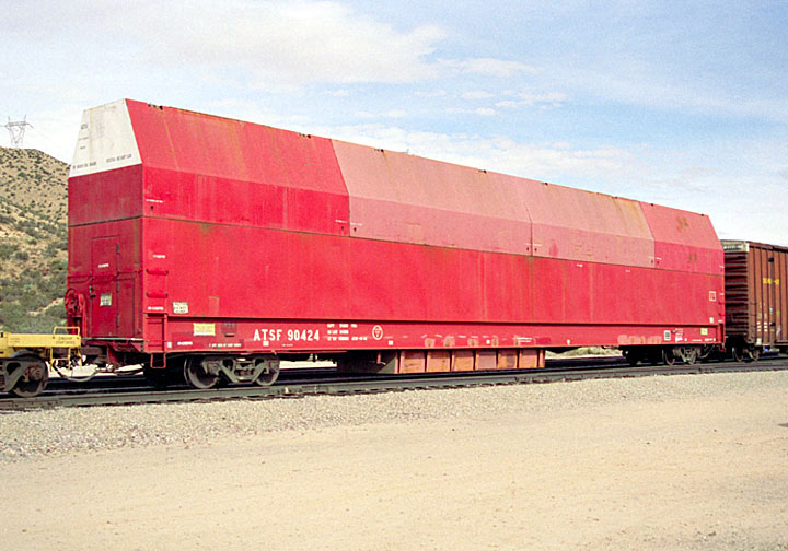 ATSF 89ft Flat. Summit, CA.  1994.
